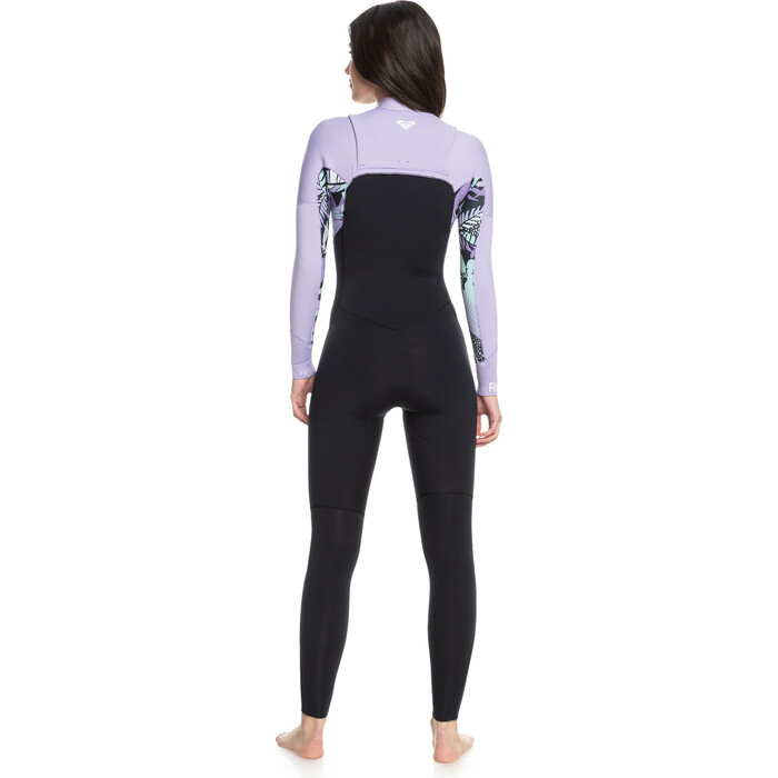 2024 Roxy Mujer Swell Series 3/2mm Gbs Chest Zip Neopreno ERJW103122 - Anthracite Splash